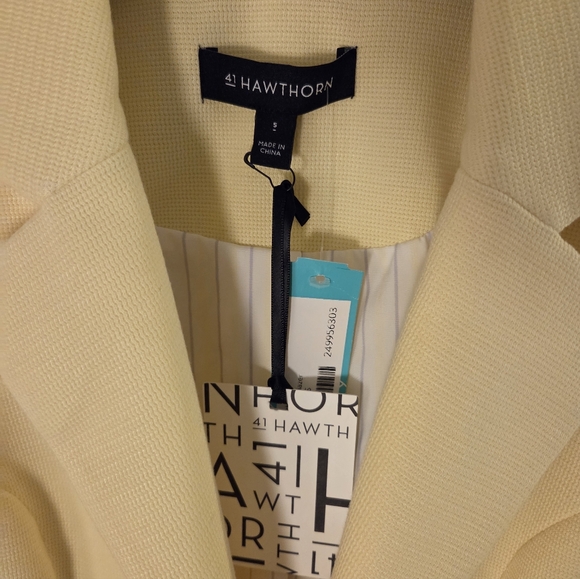 41 Hawthorn Yellow Bright Blazer Size Small NWT Preppy Spring Workwear Classic - Picture 5 of 11